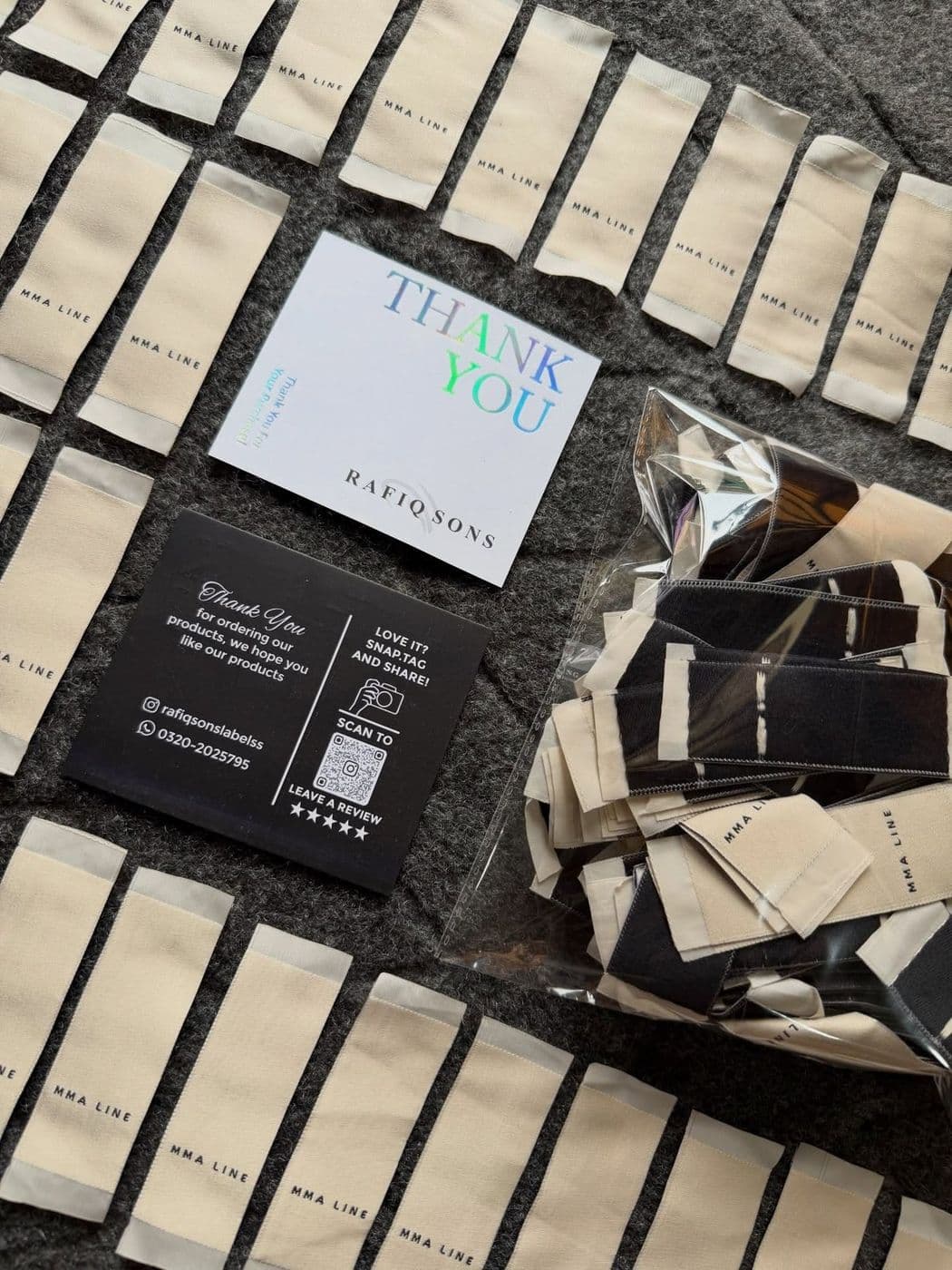 Thank you cards example by Rafiq Sons Labels