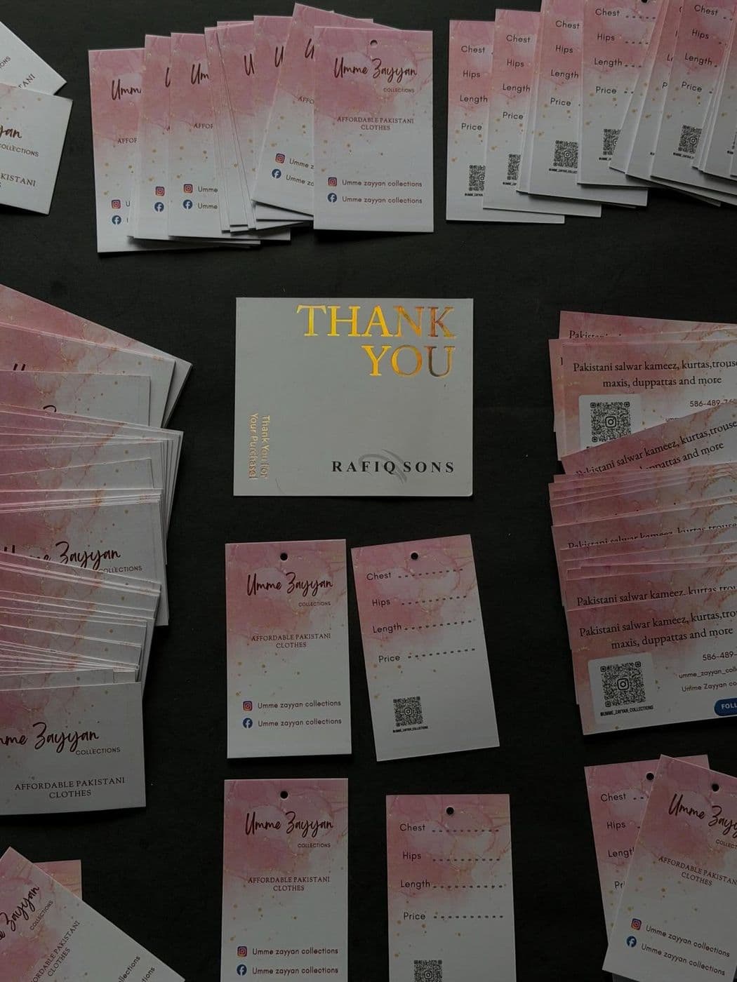 Thank you cards example by Rafiq Sons Labels